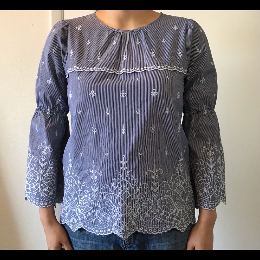 Jcrew wide sleeve top